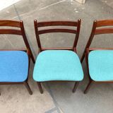 Mid-century walnut dining chairs, 1960s, set of 6.