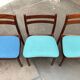 Mid-century walnut dining chairs, 1960s, set of 6.