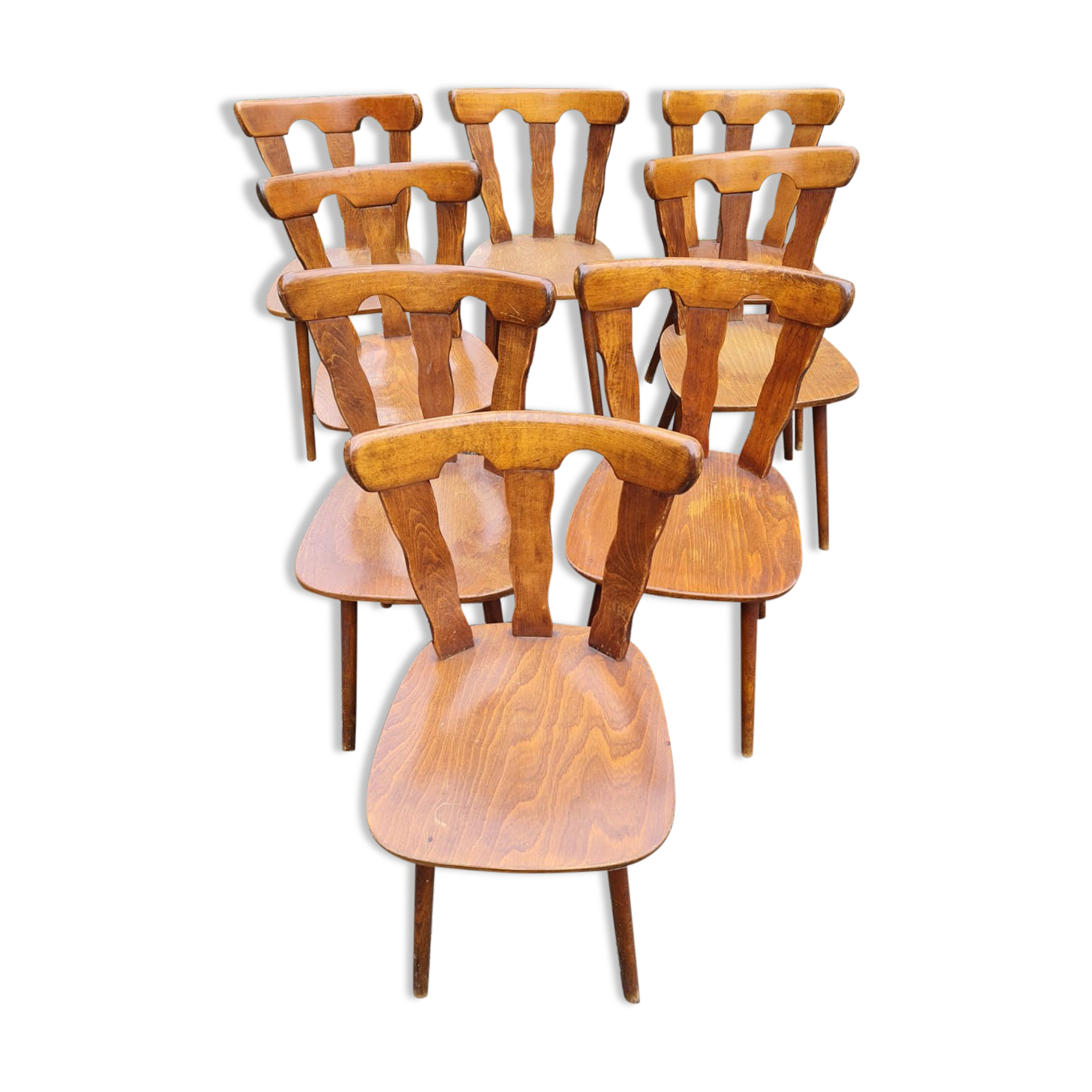 8 chaises de bistrot bois de chaîne