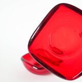 Superb pair of burgundy colored glass storage compartments, in the style of Murano, 1970. In excellent condition