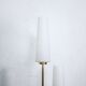 Vintage floor lamp in black metal, brass and opaline