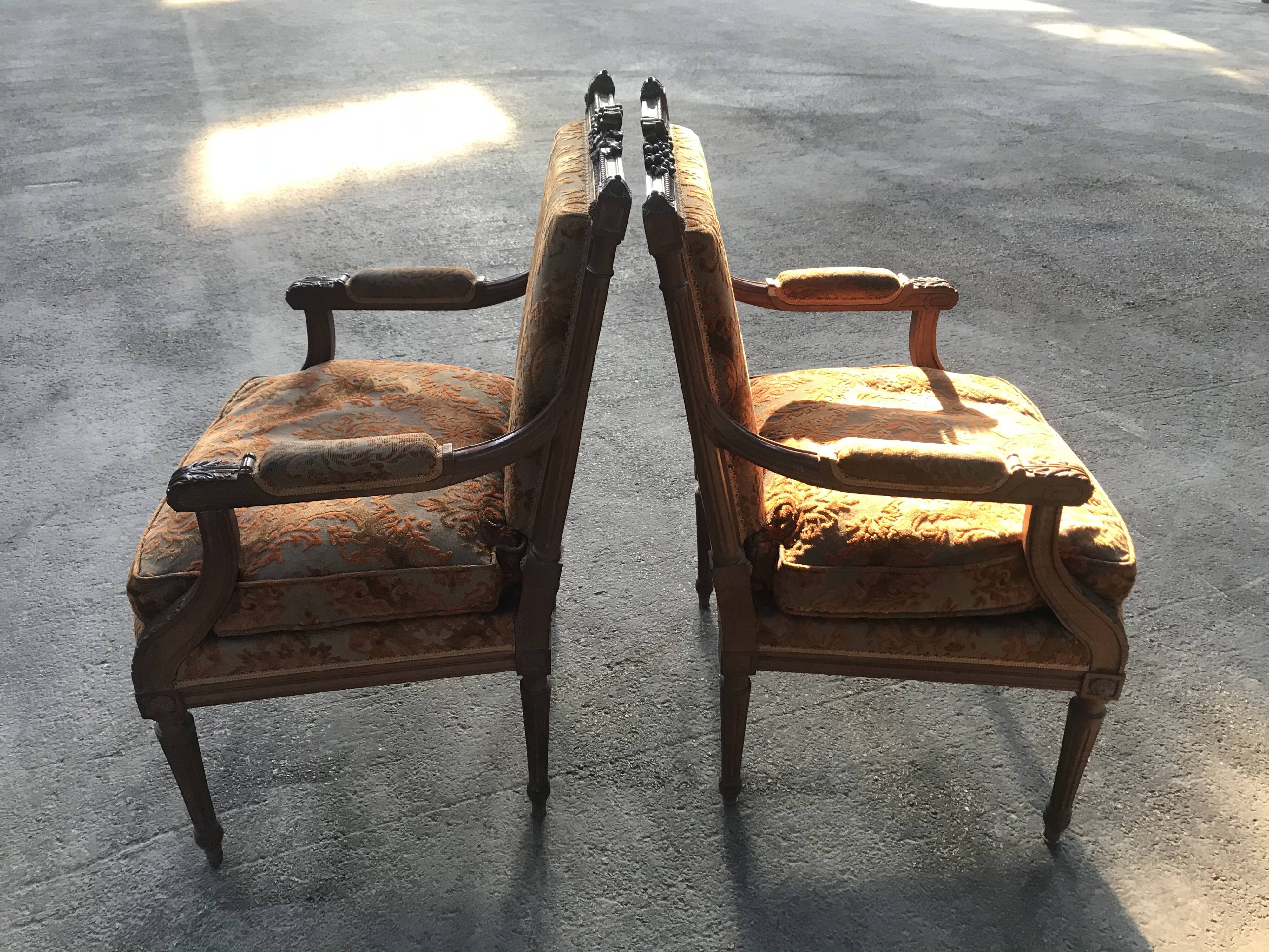 Pair of Louis XVI-style armchairs