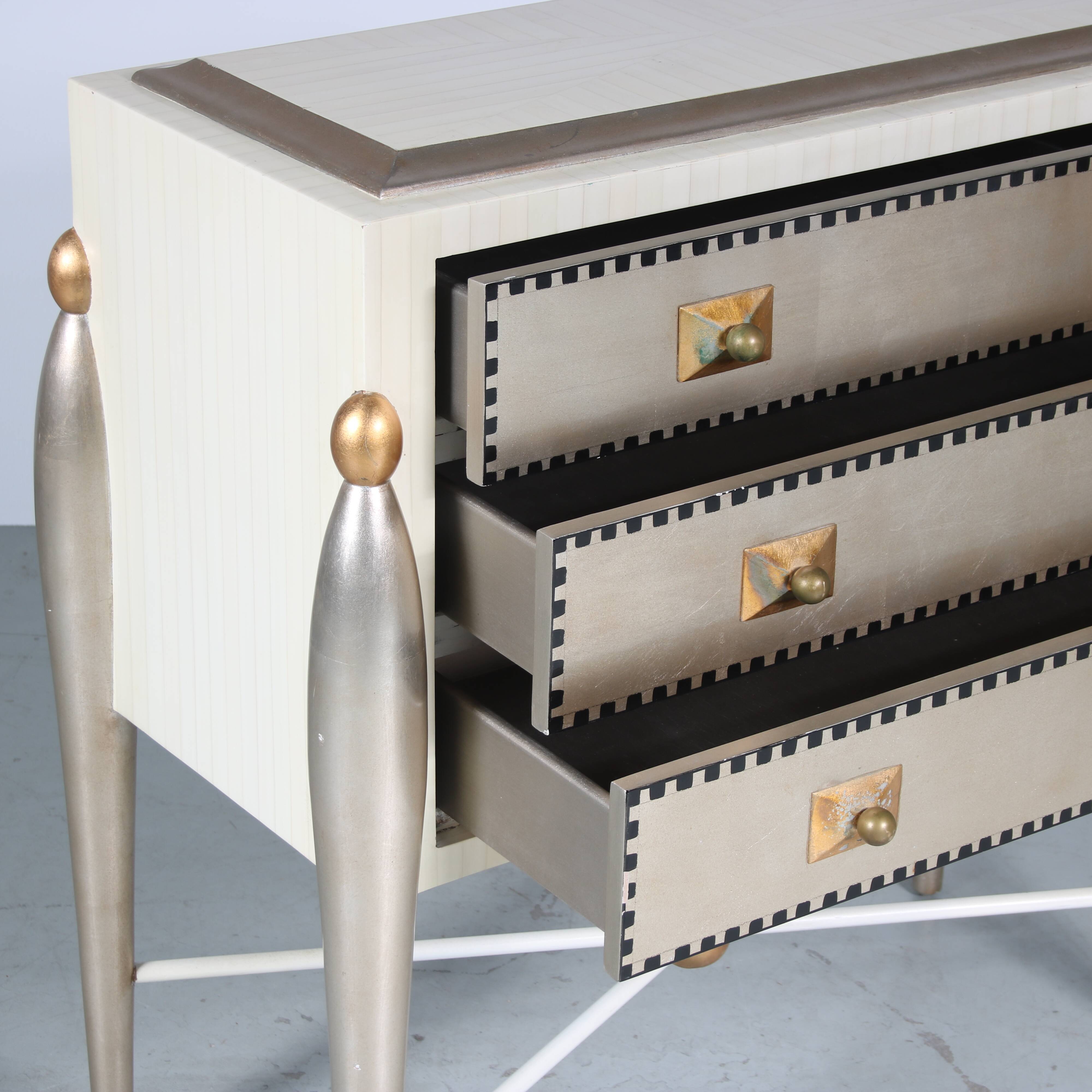 Drawer cabinet in memphis style, italy 1970
