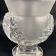 Vase on pedestal with foliage decoration signed lalique saint-cloud, possible pair