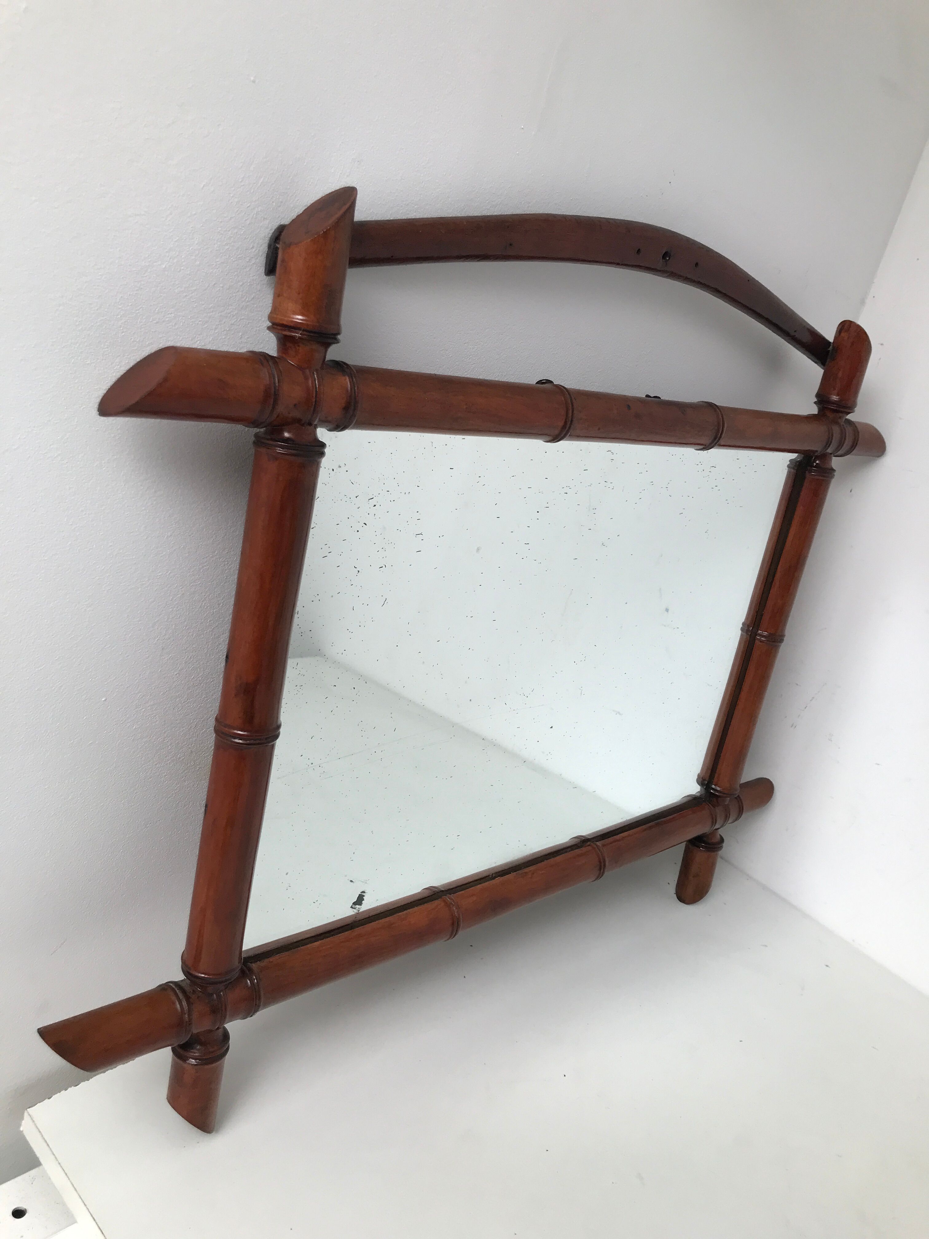 Vintage bamboo mirror