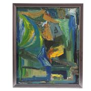 Original Mid Century Swedish Oil On Panel – “Abstract Motif” By Wilma Roos – Dated 1959 – Vintage & Framed