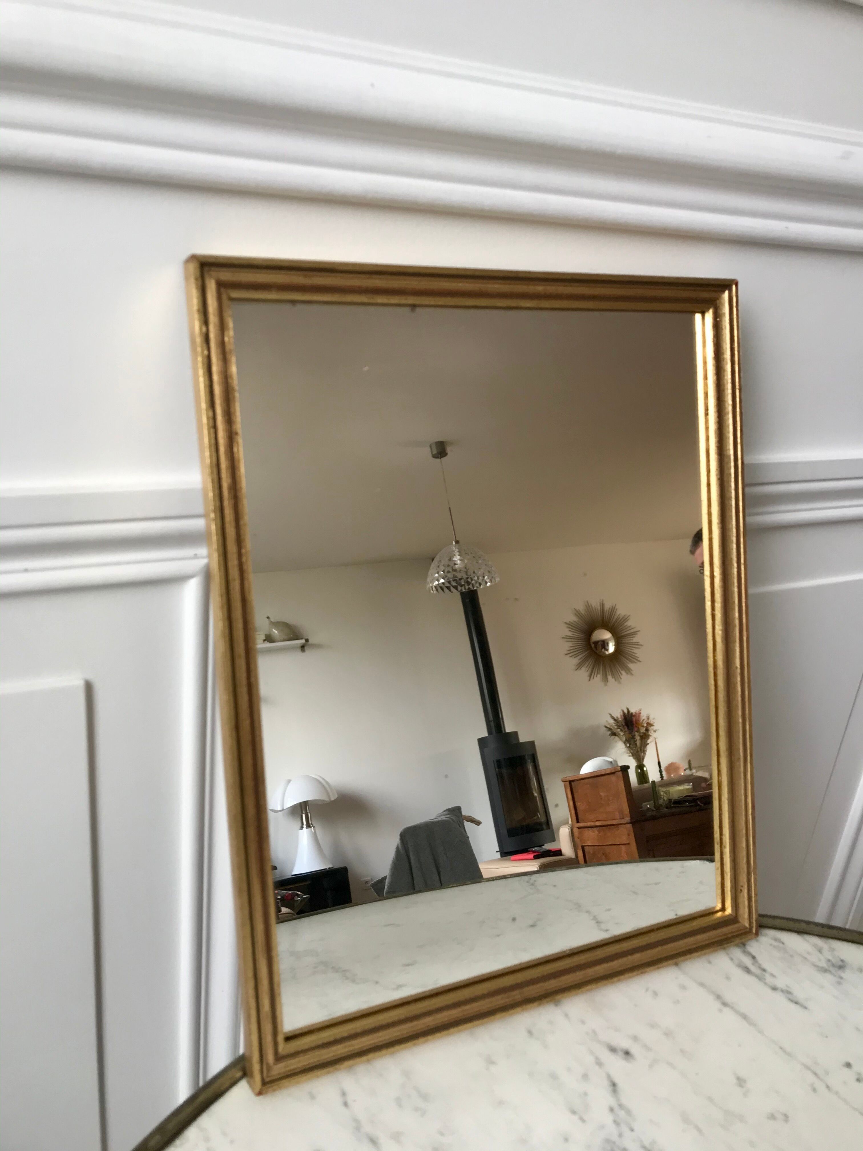 Gilded wooden mirror 50s