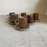 Set of 6 vintage stoneware cups / bowls