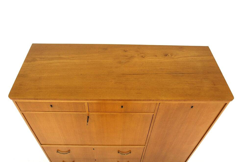 Secrétaire scandinave en orme, Suède, 1940