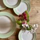 Vintage dessert service, one main course and 6 plates L'AMandinoise