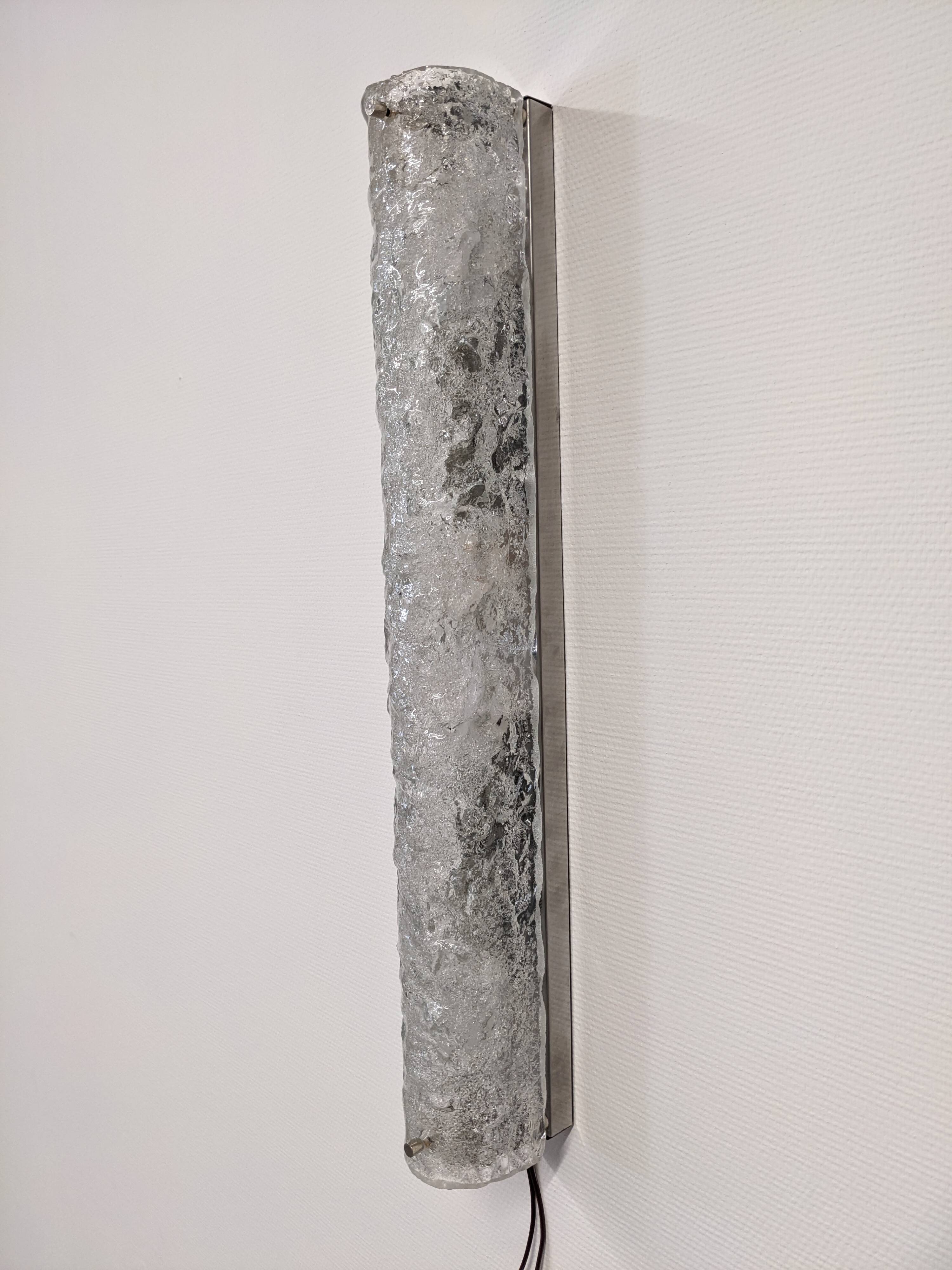 XL Murano glass wall sconce by Hillebrand Leuchten, Germany circa 1960.