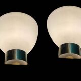Appliques en laiton et verre opalin lot de 2