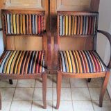 Pair of bridge armchairs from the 50s restyled for English boudoir