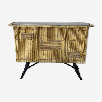 Vintage rattan bar 60's