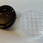 Ceiling light or wall lamp in moulded glass - 70's design