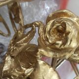 Art Deco suspension in glass paste and twisted brass chain signed Degué