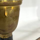 Vintage brass and marble coffee table. Italy 1950s