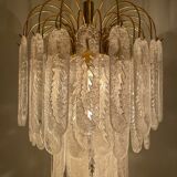 Vintage murano glass feather chandelier, 1970s