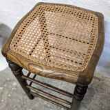 High stool with cane seat