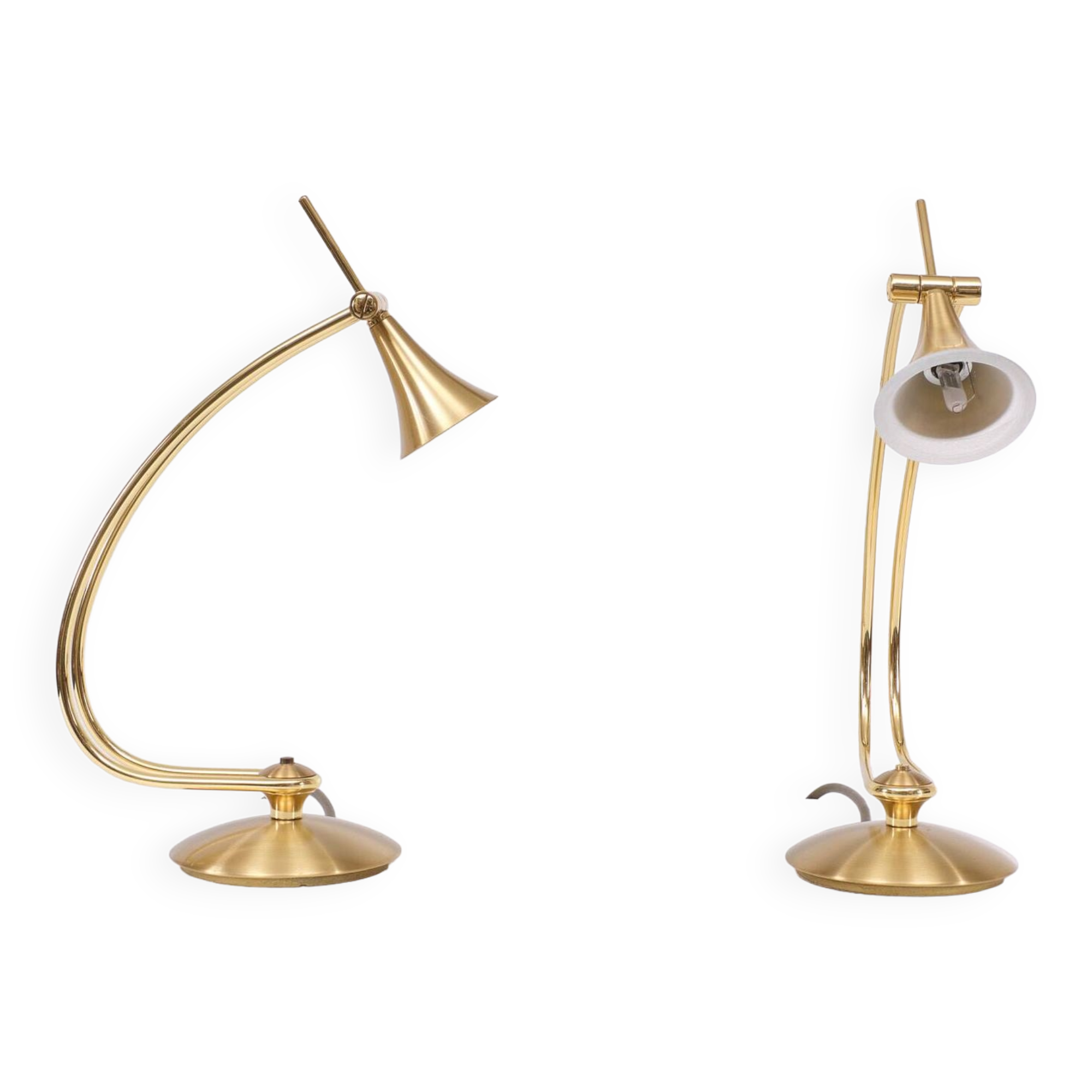 Holtkotter Brass Halogen Table lamps 1980s Germany