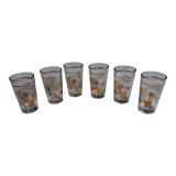 6 tea glasses golden décor camel palm