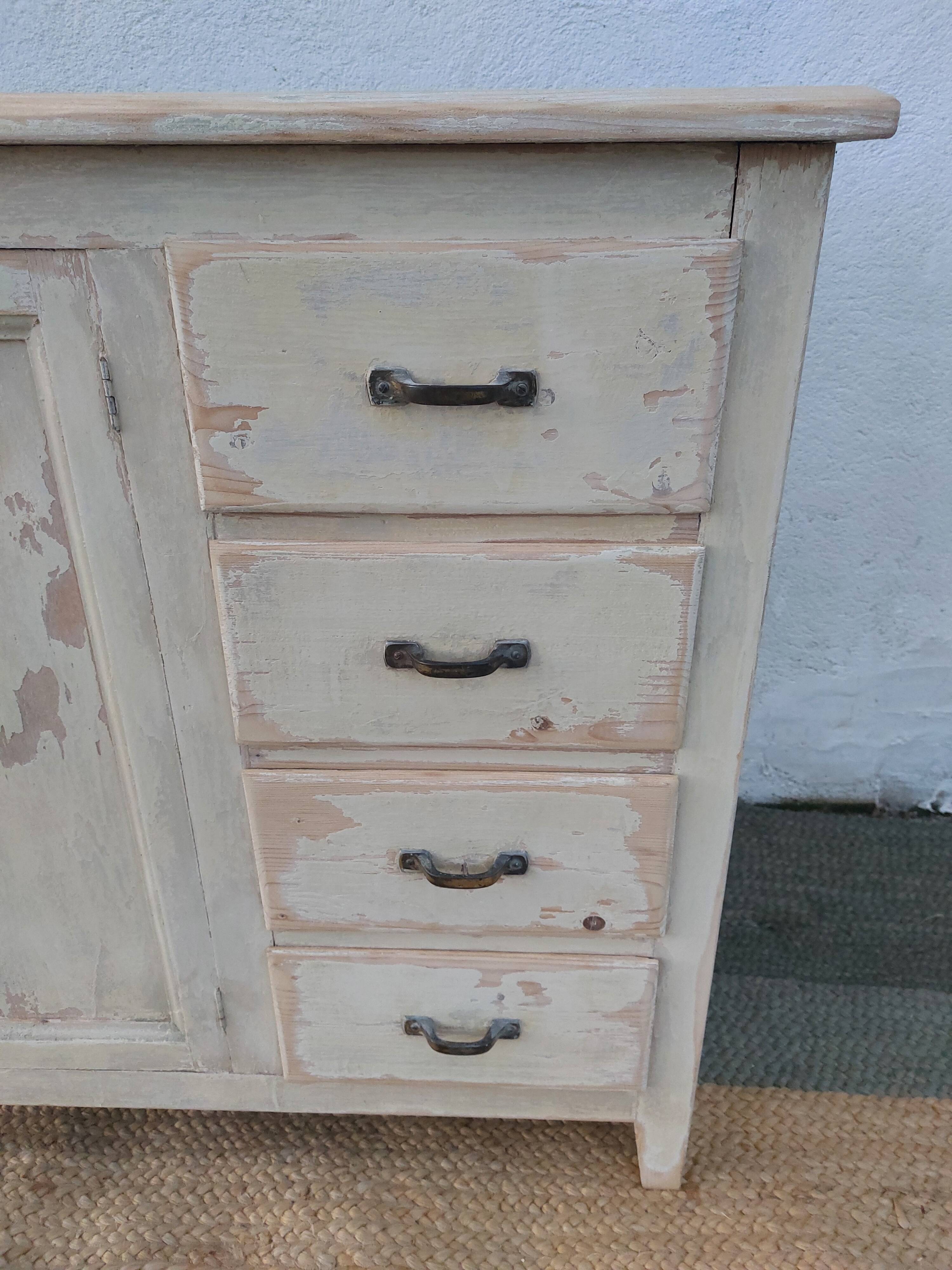 Parisian buffet, chippy paint effect