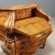 Antique drop-leaf secretary in baroque style made of walnut and maple, 20th century.