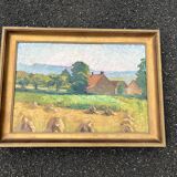 Impressionist painting – Harvest landscape