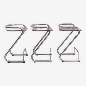 Set of 3 Bar stools S70-3 by Borge Lindau & Bo Lindekrantz for Lammhults 1960