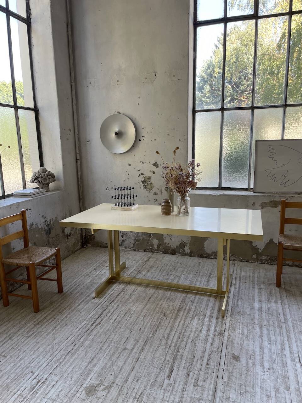 Brass table 1970 Italian lacquer