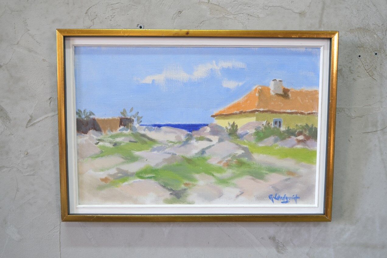 Ragnar Lindquist, Swedish Modern Landscape, 1960s, Oil on Canvas, Framed