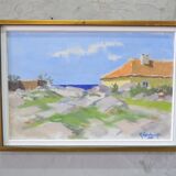 Ragnar Lindquist, Swedish Modern Landscape, 1960s, Oil on Canvas, Framed