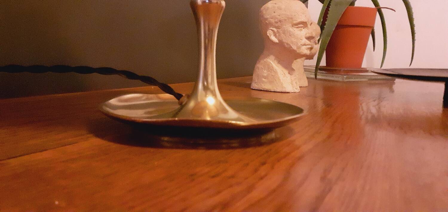 Lamp, Art Nouveau pocket, bronze noodle