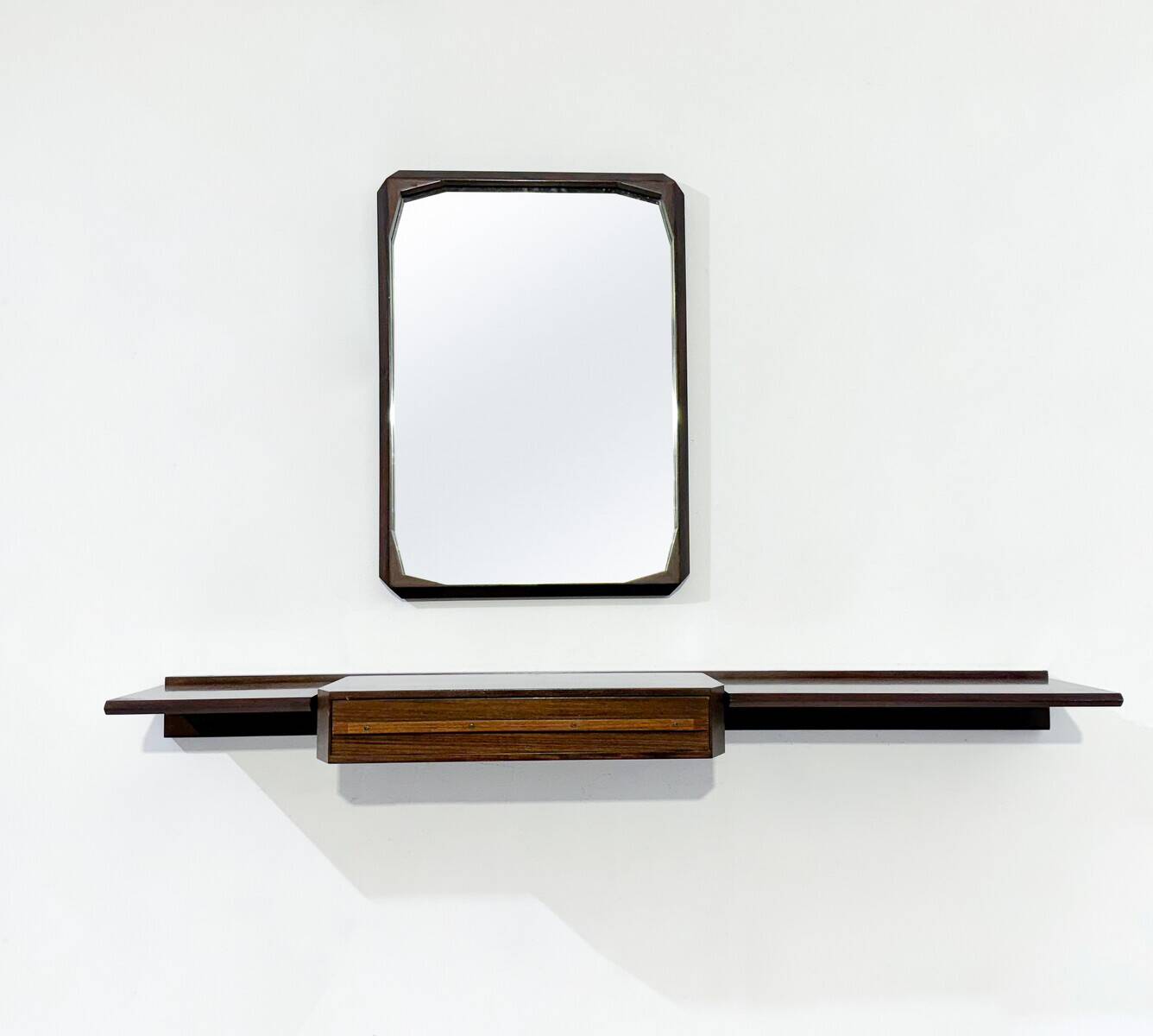 Mid-Century Modern Wall Console with Mirror, Italy, 1960s