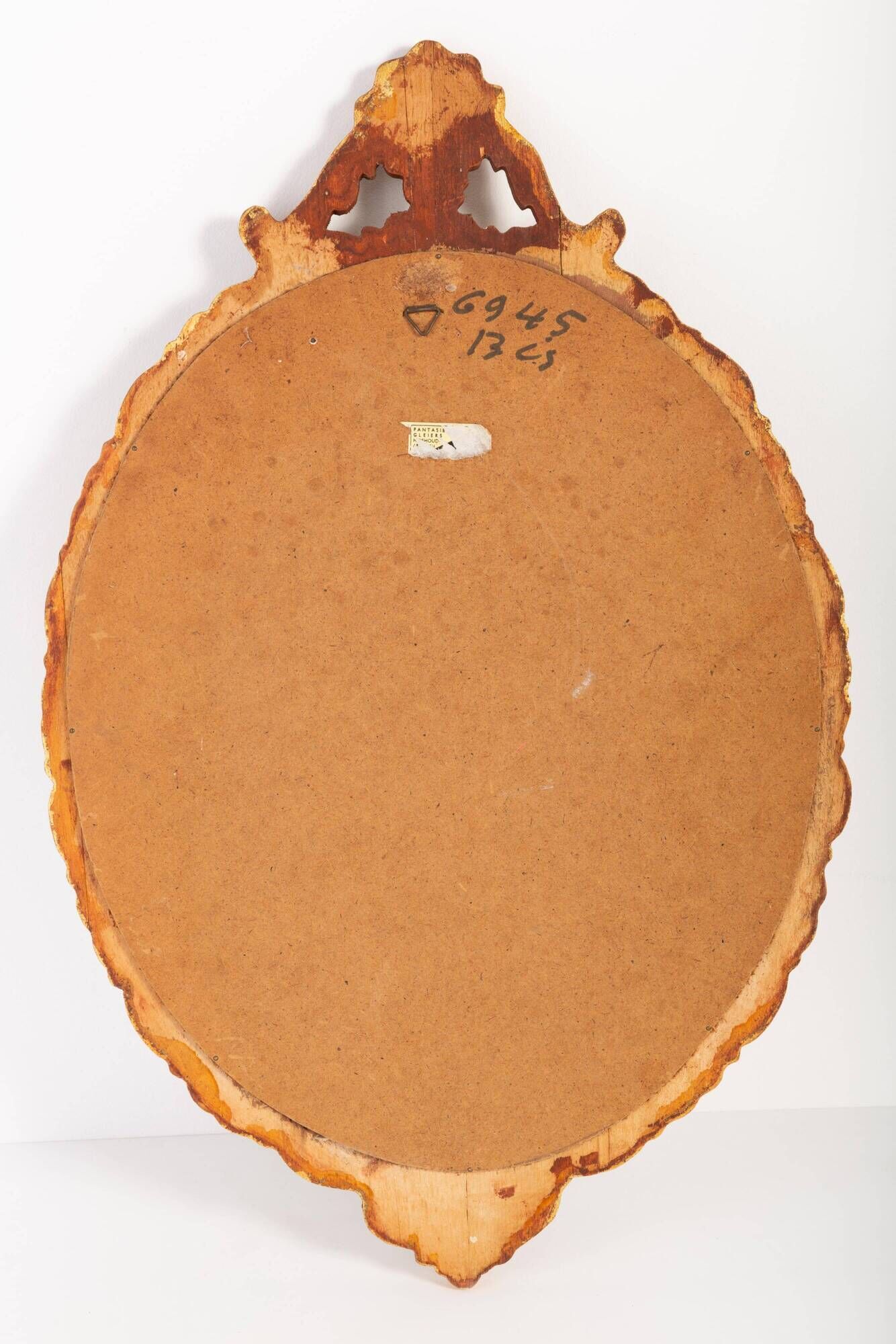 Vintage Italian mirror in gold and brown, gilded woodwork, 1960s.