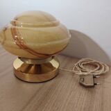Yellow and brown marbled opaline lamp