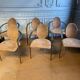 Lot de 6 chaises en métal cuivré et Nubuck de Starck pour Belgo Chrom