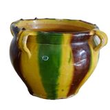 Jardinière ancienne en céramique française de Castelnaudary