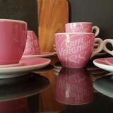 CAFFE VERGNANO 1882 Set of 6 Espresso Cups - Rose Porcelain Saucers