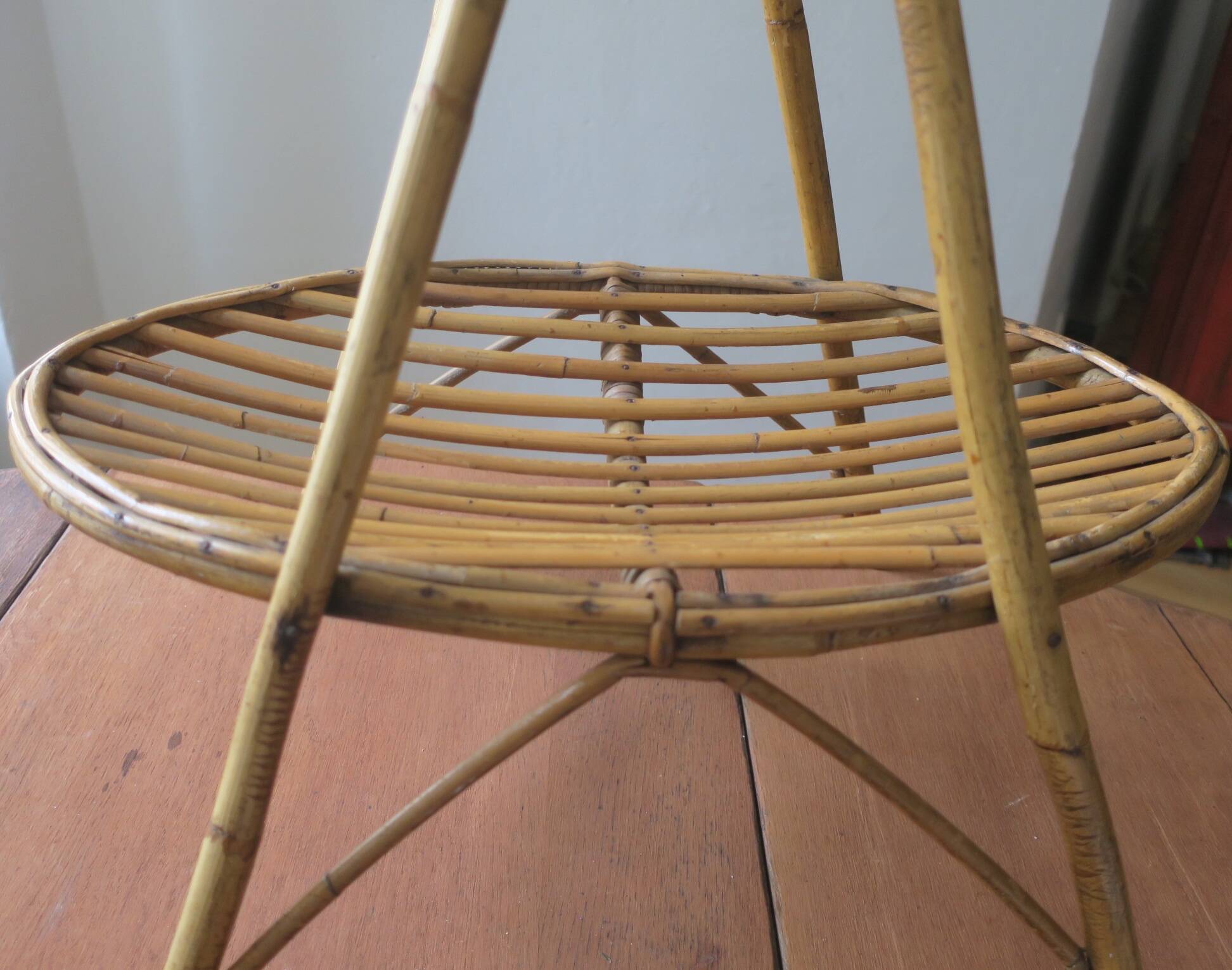 Hand-crafted mid century magazine rack in bamboo, 1960s