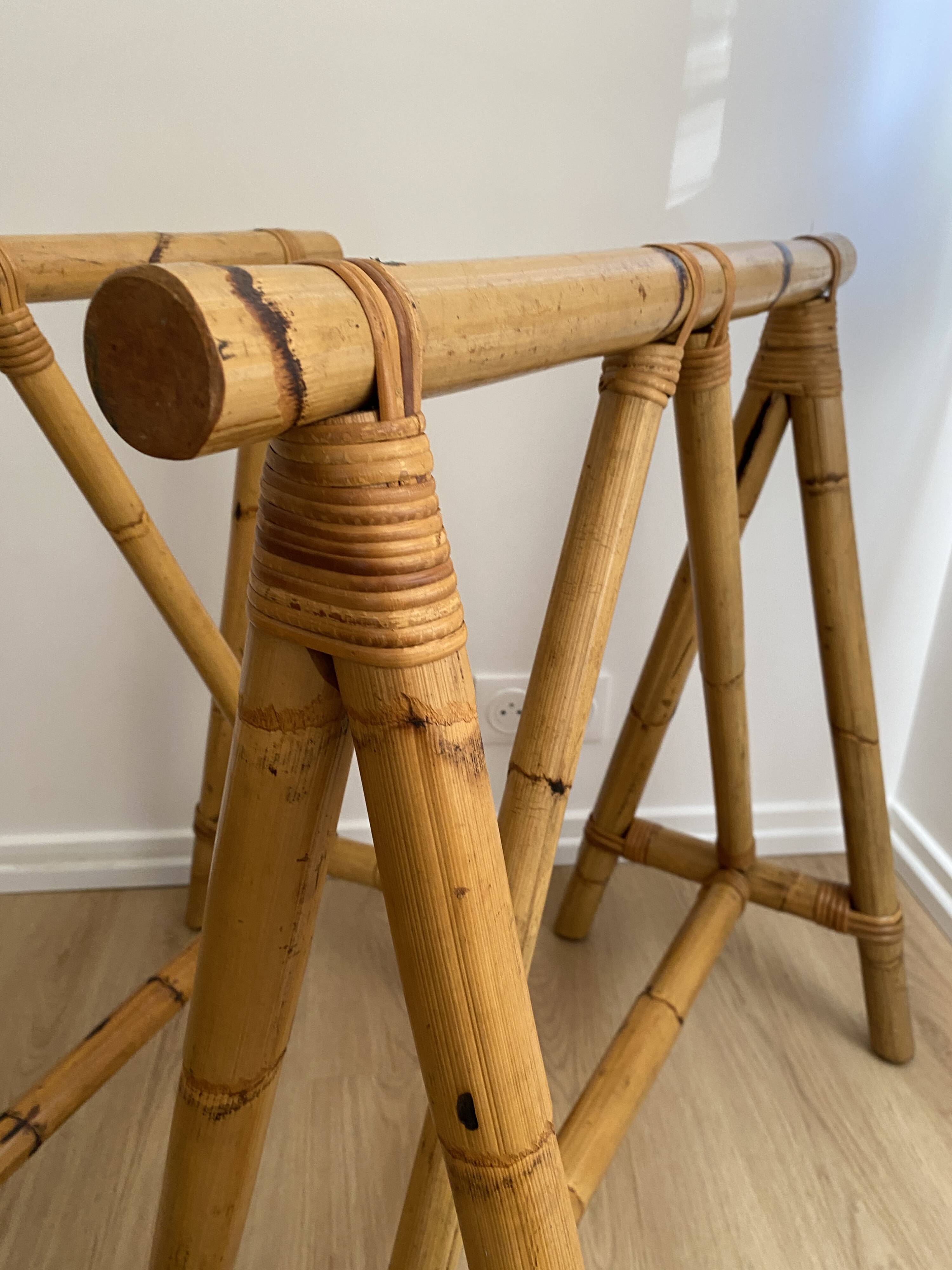 Vintage Bamboo trestles from the 60s/70s for desk, table, side table