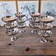Coupes à glaces hautes vintage en inox, forme de fleur (lot de 12)