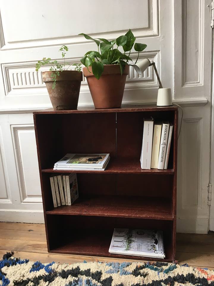 Library shelves vintage solid wood