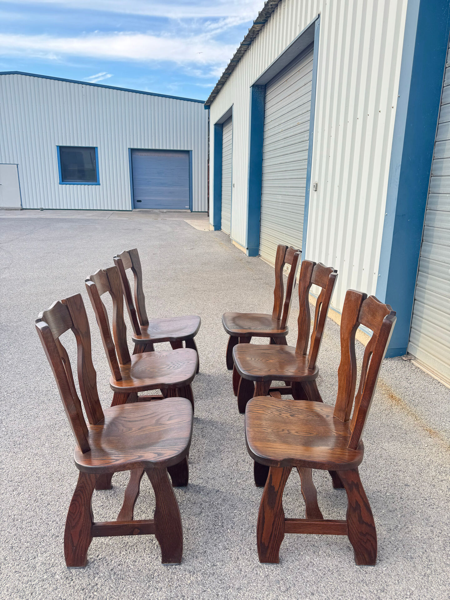 Dining table and 6 chairs by Guillerme and Chambron