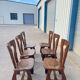 Dining table and 6 chairs by Guillerme and Chambron