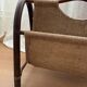 porte-revues vintage en rotin et jute | style bohème des années 50 | années 1970