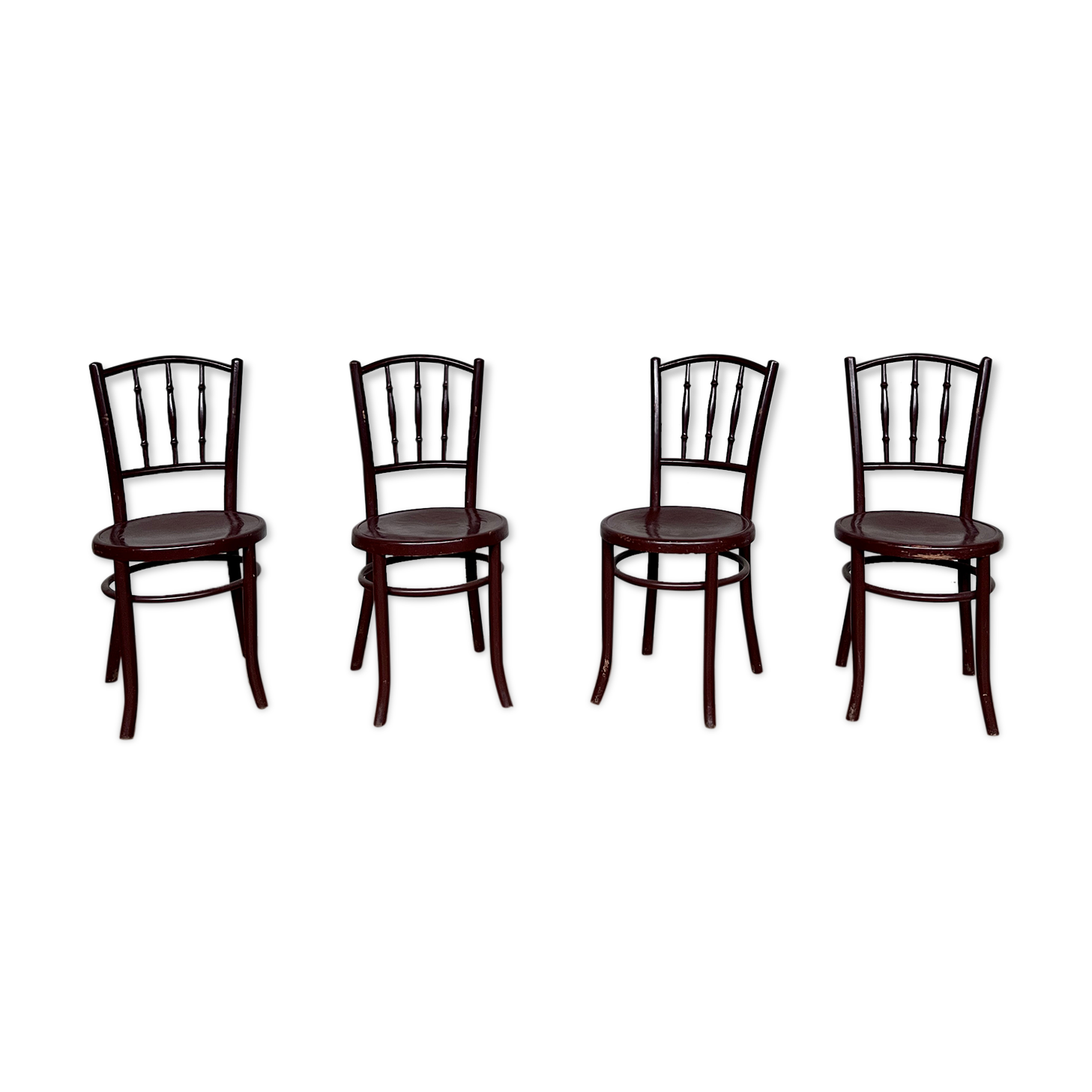 Series 4 wooden chairs 1950 fischel