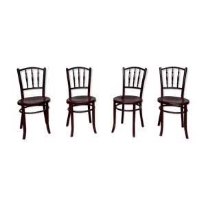 Série 4 chaises en bois - bistrot