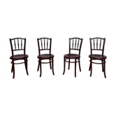Série 4 chaises en bois bistrot 1950  fischel