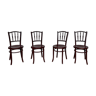 Série 4 chaises en bois bistrot 1950  fischel